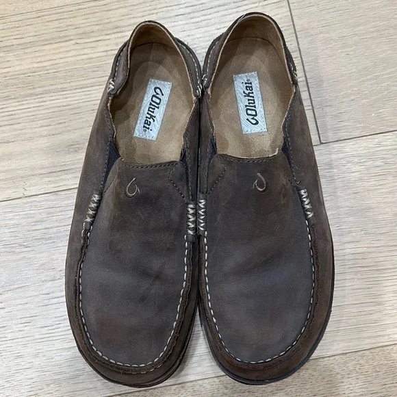 OluKai | Shoes | Olukai Moloa Leather Slip On Loafers Great  display picture 2